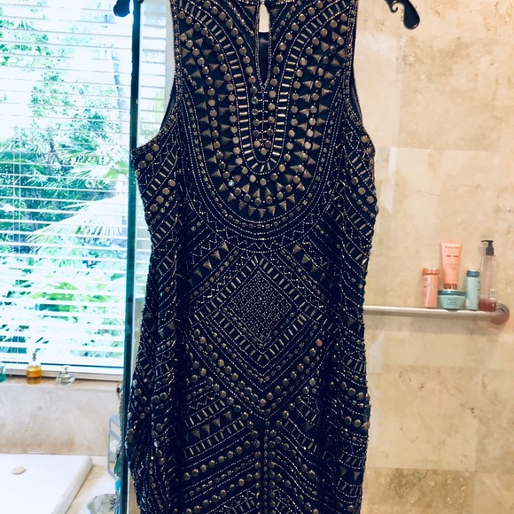 Parker Allegra Beaded Silk Mini Tank Dress i - Picture 3 of 8